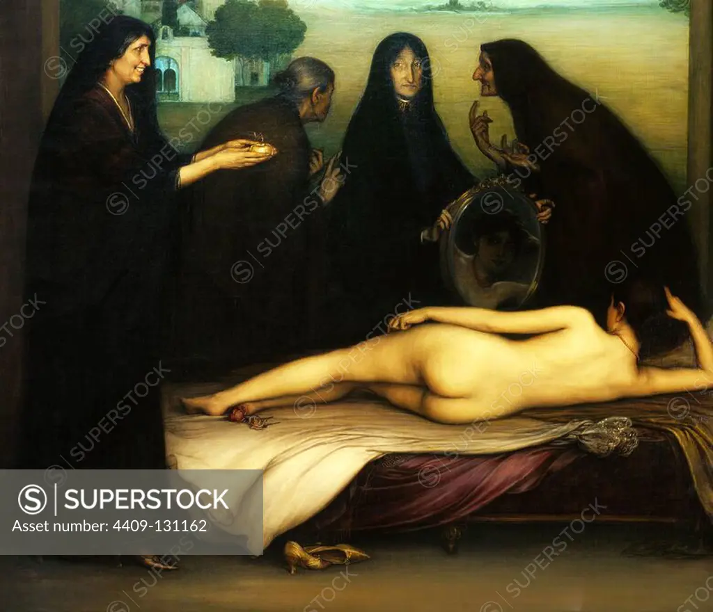 Julio Romero de Torres / 'The Sin', 1913, Oil on canvas, 183 x 200 cm. Museum: MUSEO JULIO ROMERO DE TORRES, CORDOBA, SPAIN.
