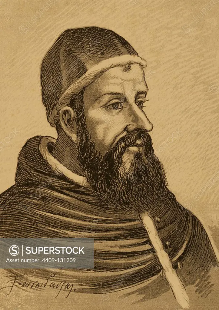 Clement VII (1478-1534). Italian Pope. Engraving by John Serra Pausas in History of Spain, 1882.