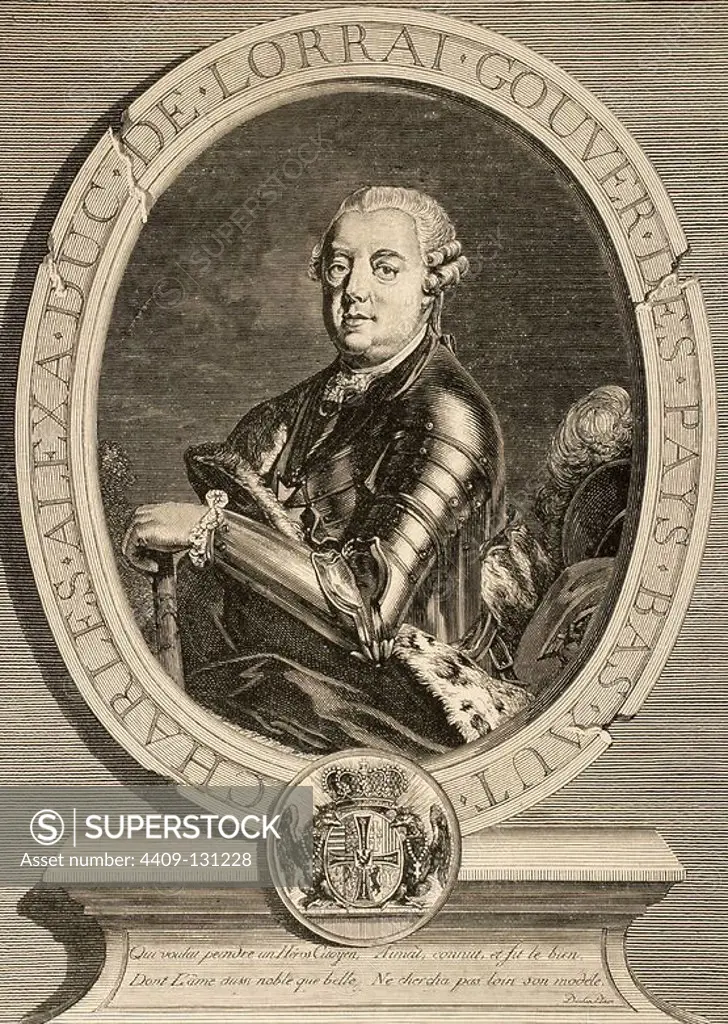 Charles Alexander of Lorraine (1712-1780). Austrian general and governor of the Austrian Netherlands. Engraving by G. Greismann. Universal History, 1885.