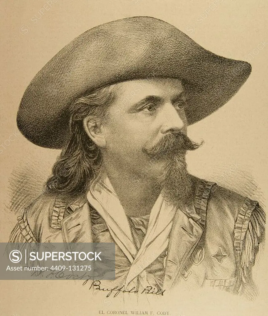Buffalo Bill (1845-1917). American soldier. Engraving in The Illustration, 1890.