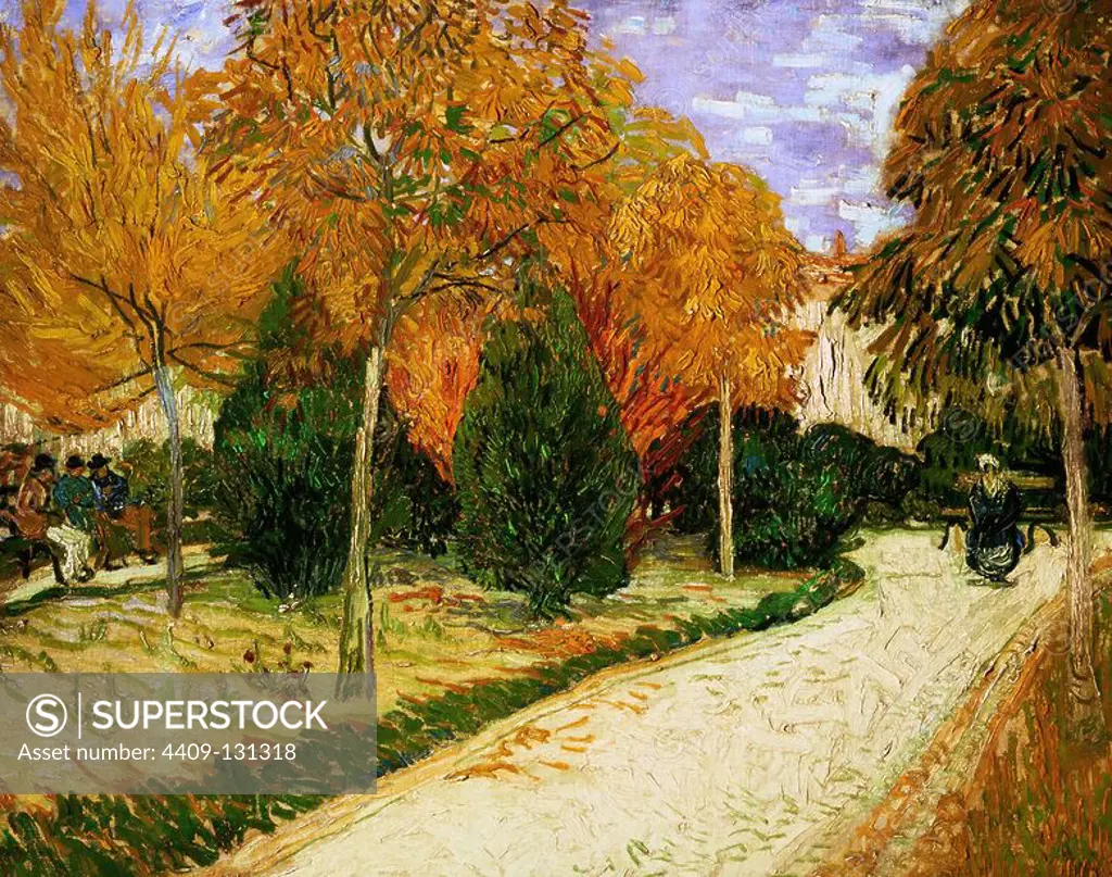 Vincent Van Gogh / 'Autumnal Garden (The Public Park)', 1888, Oil on canvas, 72 x 93 cm. Museum: PRIVATE COLLECTION.