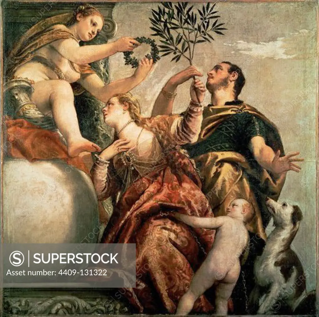 Paolo Veronese / 'Four Allegories of Love: Happy Union', c. 1570, Oil on canvas, 188 x 188 cm. Artwork also known as: Alegoría del amor: La unión feliz. Museum: NATIONAL GALLERY.