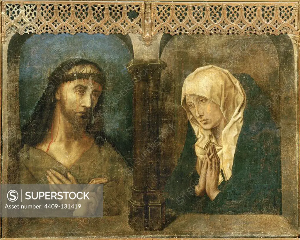 Hugo van der Goes / 'Christ and the Mater Dolorosa', Wood, 86 x 110 cm. Museum: MUSEO DE SANTA CRUZ, Toledo, SPAIN.