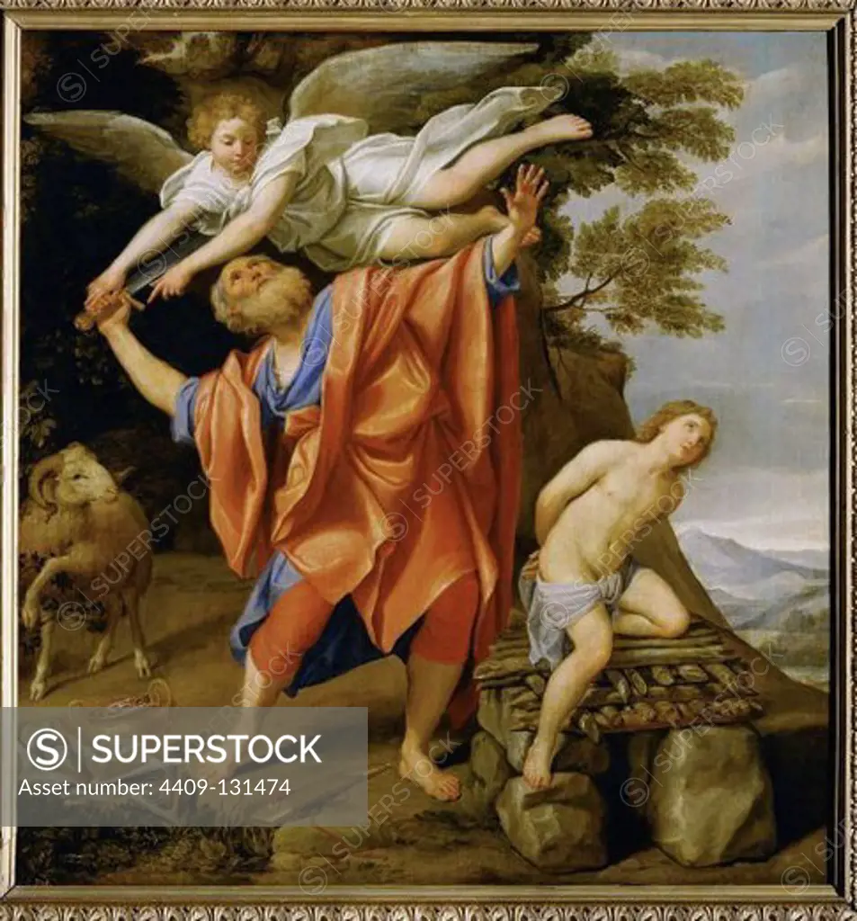 Domenichino / 'Abraham's Sacrifice', 1627-1628, Óleo sobre lienzo, 147 × 140 cm, P00131. Artwork also known as: EL SACRIFICIO DE ISAAC. Museum: MUSEO DEL PRADO.