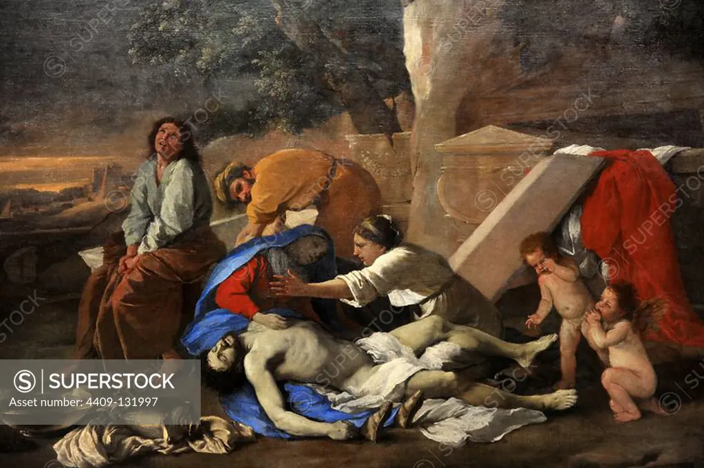 Nicolas Poussin (1594-1665). French painter. Lamentation of Christ, ca. 1627. Alte Pinakothek. Munich. Germany.