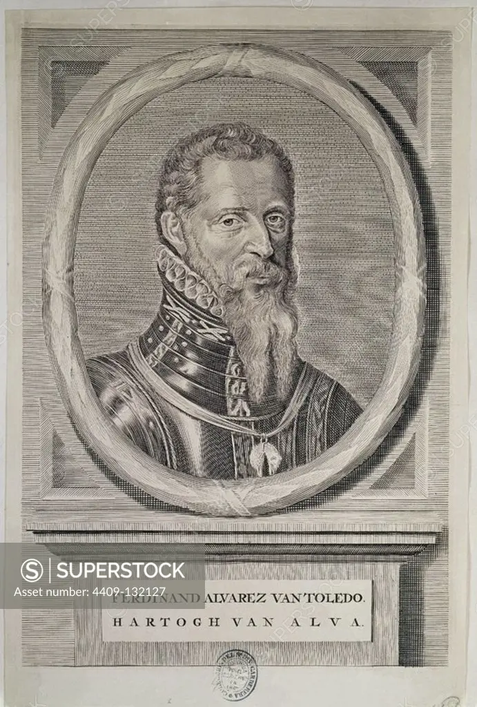 Fernando Álvarez de Toledo, 3rd Duke of Alba (1507-1582). Location: BIBLIOTECA NACIONAL-COLECCION. MADRID. SPAIN. ALVAREZ DE TOLEDO FERNANDO. ALBA DUQUE DE III. GRAN DUQUE DE ALBA. DUQUE DE ALBA III.