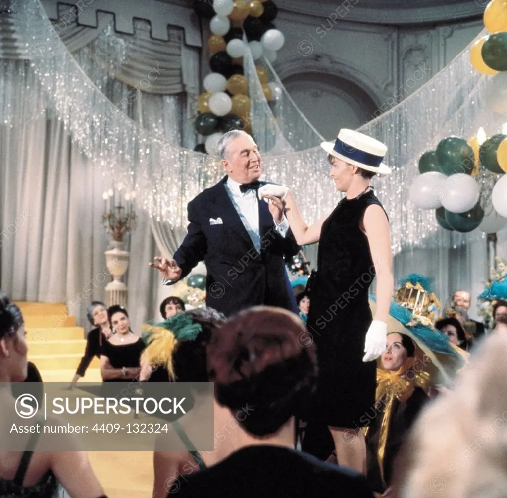 JOANNE WOODWARD and MAURICE CHEVALIER in A NEW KIND OF LOVE (1963), directed by MELVILLE SHAVELSON.