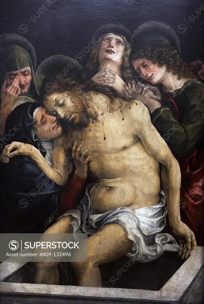 Liberale da Verona (1441-1526). Italian painter. Renaissance. Lamentation of Christ. Alte Pinakothek. Munich. Germany.