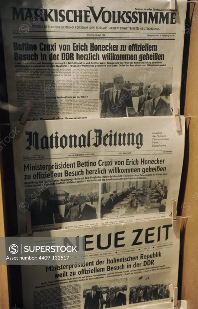 Germany. Newpapers. DDR Museum. Berlin. Germany.