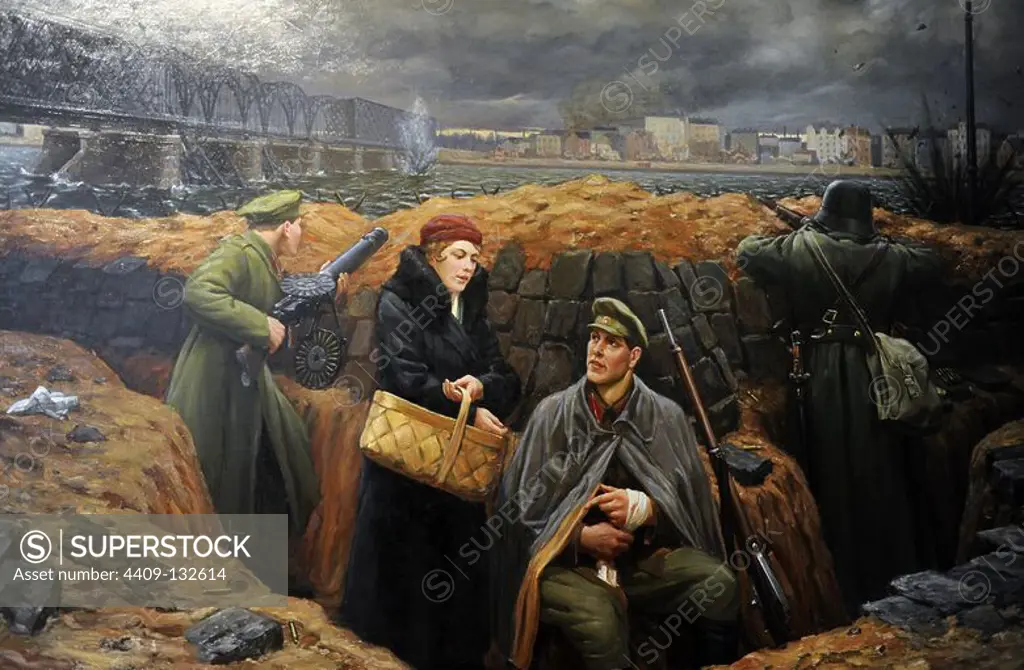 O. Grunde. Trenches in the Iron Bridge, 1934. Museum of History and Navigation. Riga. Latvia.