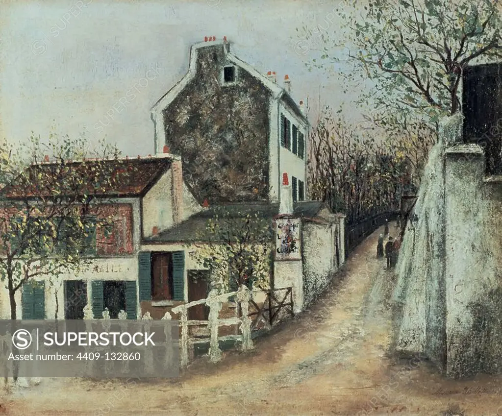 Lapin Agile - 20th century - oil on canvas. Author: MAURICE UTRILLO (1883-1955). Location: MUSEO DE ARTE MODERNO DE LA VILLA DE PARIS. France.