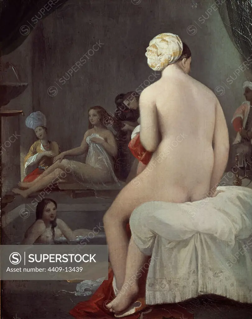 The Little Bather in the Harem - 1828 - 35x27 cm - oil on canvas - French Neoclassicism. Author: JEAN AUGUSTE DOMINIQUE INGRES. Location: LOUVRE MUSEUM-PAINTINGS. France.