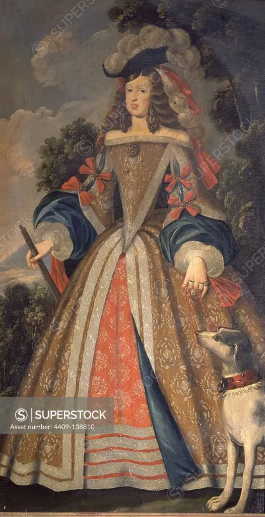 LA INFANTA MARGARITA DE AUSTRIA - SIGLO XVII - OLEO/LIENZO - 197 x 106 cm. Author: ANONIMO SIGLO XVII. Location: MINISTERIO DE HACIENDA-COLECCION. MADRID. SPAIN. Margaret Theresa of Spain. FELIPE IV HIJA. MARIANA DE AUSTRIA HIJA. AUSTRIA MARIANA HIJA. INFANTA MARGARITA. LEOPOLDO I ESPOSA.