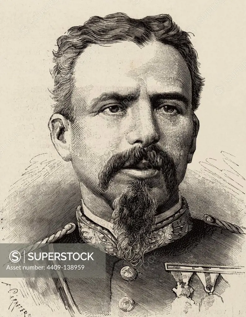 Arsenio Martinez Campos (1831-1900). Spanish military. Engraving in The Spanish and American Illustration, 1879.
