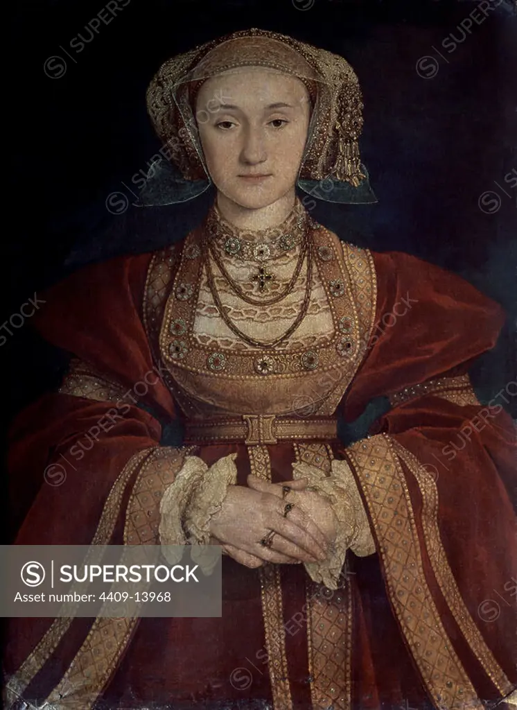 ANA DE CLEVES - SIGLO XVI - RENACIMIENTO ALEMAN. Author: HANS HOLBEIN EL JOVEN (1497-1543). Location: LOUVRE MUSEUM-PAINTINGS. France. ANNA VON CLEVE. ENRIQUE VIII ESPOSA.