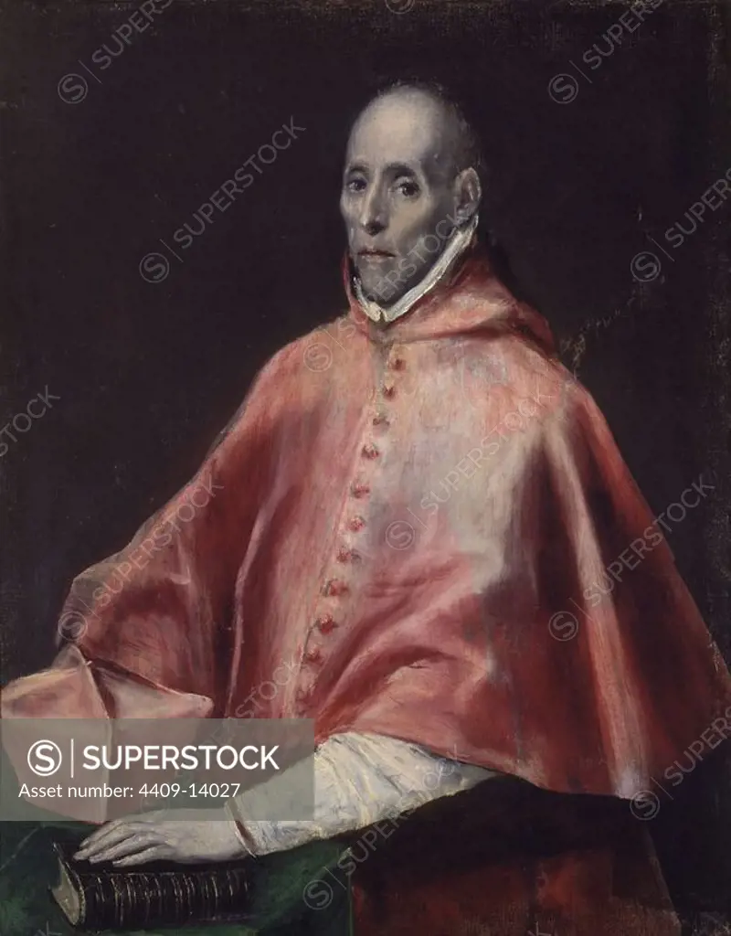 Portrait of Cardinal Juan de Tavera - oil on canvas - Spanish Mannerism. Author: EL GRECO. Location: HOSPITAL DE TAVERA / MUSEO DUQUE DE LERMA. Toledo. SPAIN. JUAN DE TAVERA. CARDENAL TAVERA. PARDO DE TAVERA JUAN. PARDO JUAN TAVERA.