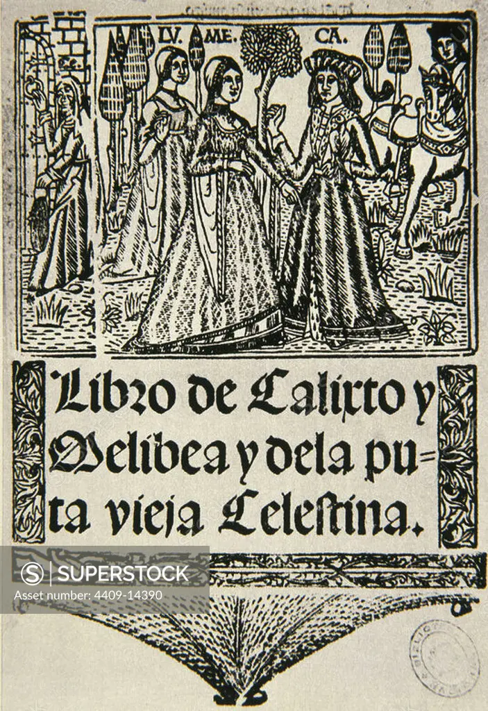 PORTADA DE LA CELESTINA SEVILLA 1502. Author: ROJAS FERNANDO DE.