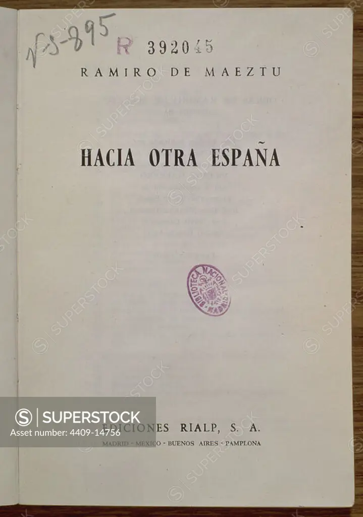 HACIA OTRA ESPAÑA 1967 4/65238. Author: MAEZTU RAMIRO. Location: BIBLIOTECA NACIONAL-COLECCION. MADRID. SPAIN.