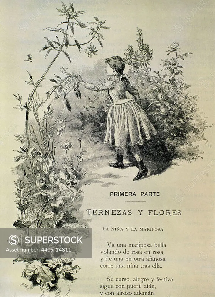 OBRAS COMPLETAS TERNEZAS Y FLORES 1888. Author: CAMPOAMOR RAMON DE. Location: BIBLIOTECA NACIONAL-COLECCION. MADRID. SPAIN.