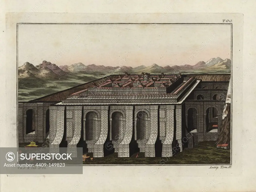 Temple of Solomon, Jerusalem. Handcoloured copperplate engraving from Robert von Spalart's "Historical Picture of the Costumes of the Principal People of Antiquity and of the Middle Ages," Chez Collignon, Metz, 1810.