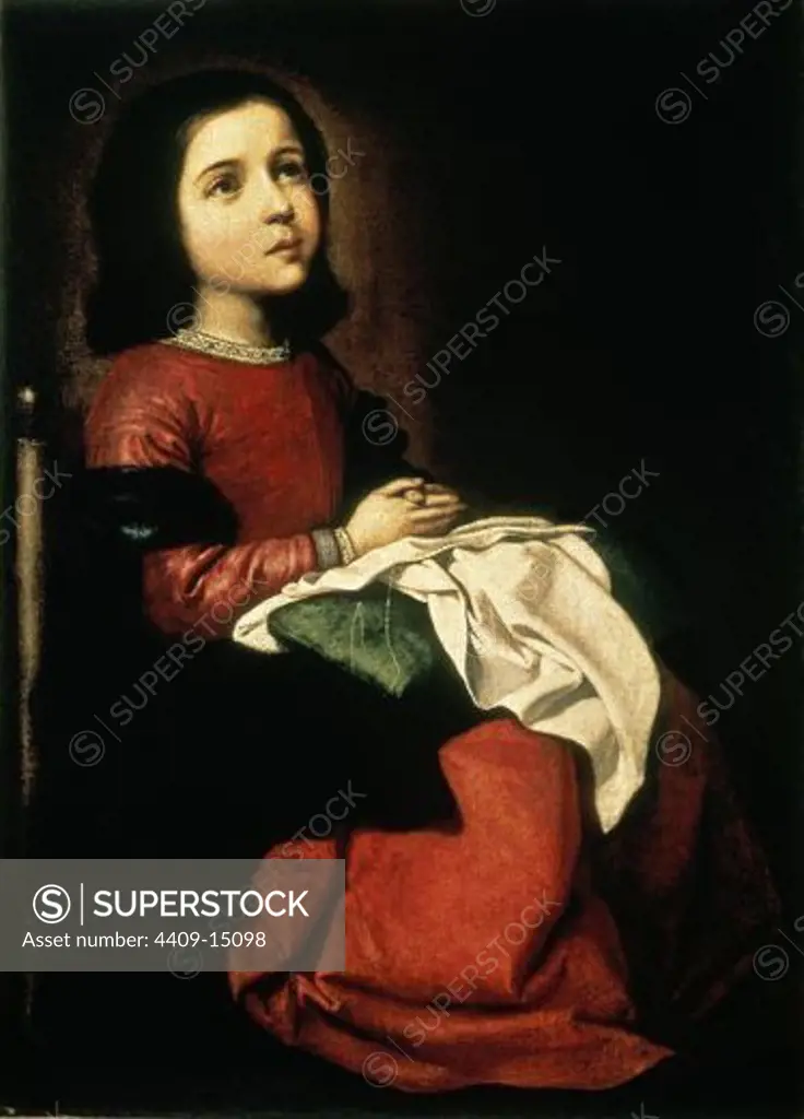 Spanish school. Madonna Child. Virgen Niña. 1660. Saint Petersburg, Ermitage museum. Russia. Author: ZURBARAN, FRANCISCO DE. Location: MUSEO ERMITAGE-COLECCION, ST. PETERSBURG, RUSSIA.