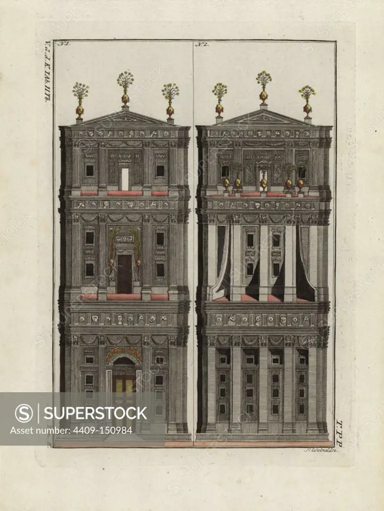 Views of the Temple of Solomon, Jerusalem. Handcoloured copperplate engraving by Paul Weindl from Robert von Spalart's "Historical Picture of the Costumes of the Principal People of Antiquity and of the Middle Ages," Chez Collignon, Metz, 1810.