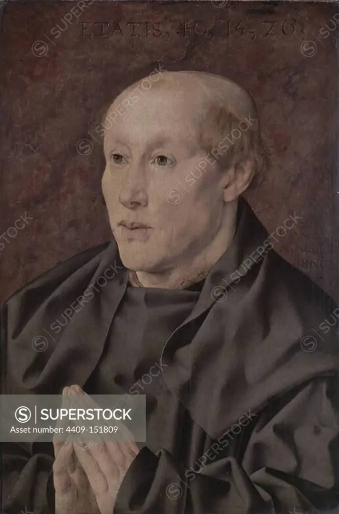 RELIGIOSO BENEDICTINO. Author: JAN GOSSAERT MABUSE (1478-1532). Location: LOUVRE MUSEUM-PAINTINGS. France.