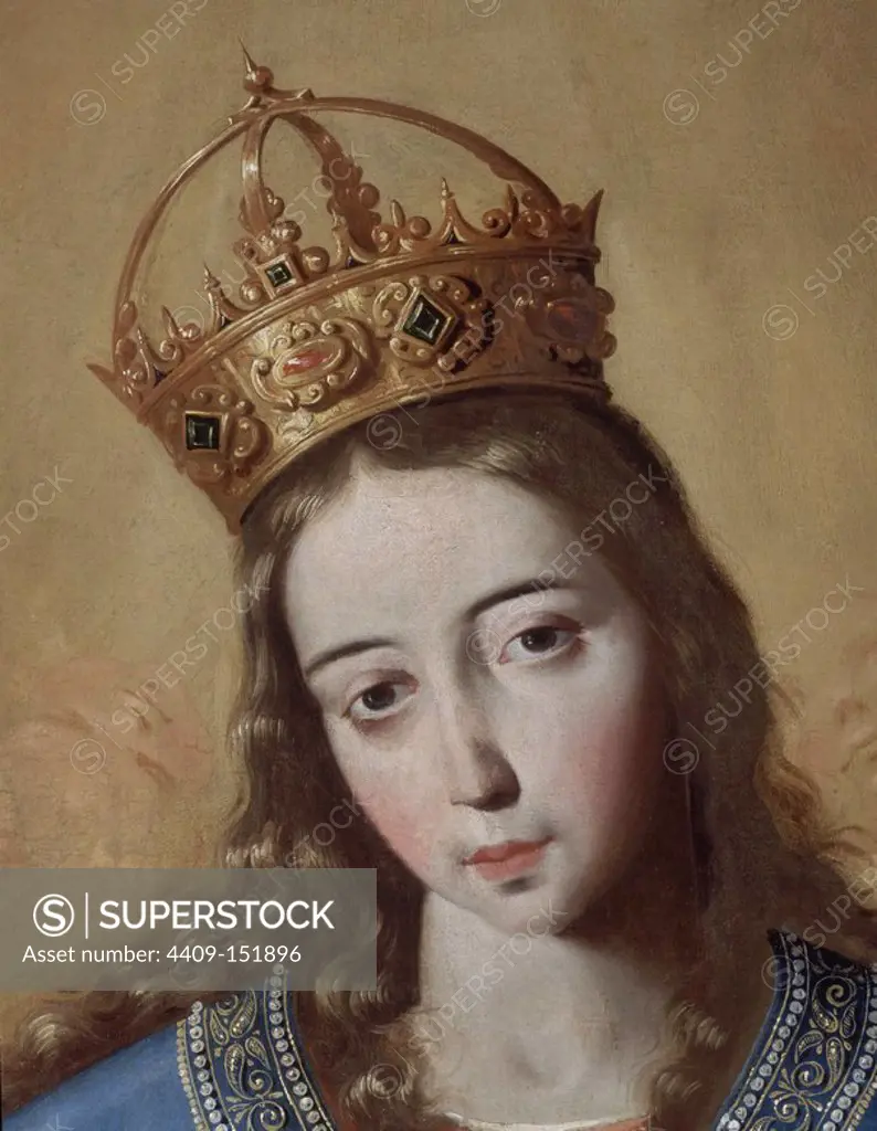'Virgin of Mercy with Carthusians' (detail), 1630-1635, Oil on canvas, Spanish Baroque. Author: FRANCISCO DE ZURBARAN. Location: MUSEO DE BELLAS ARTES-CONVENTO DE LA MERCED CALZAD. Sevilla. Seville. SPAIN. VIRGEN DE LAS CUEVAS. VIRGEN DE LA MISERICORDIA. VIRGEN DE LOS CARTUJOS.