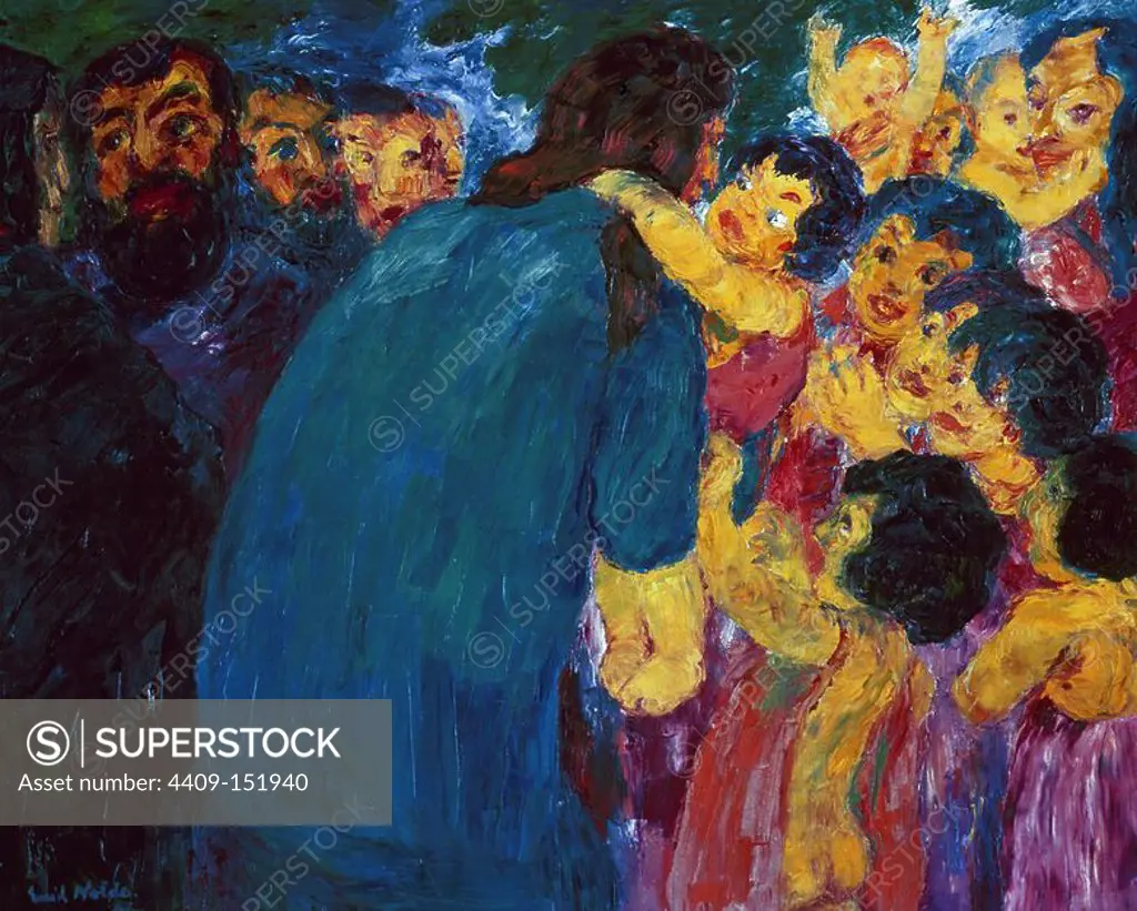 'Christ Among the Children', 1910, Oil on canvas, 86.8 x 106.4 cm. Author: EMIL NOLDE. Location: MUSEUM OF MODERN ART. NEW YORK.