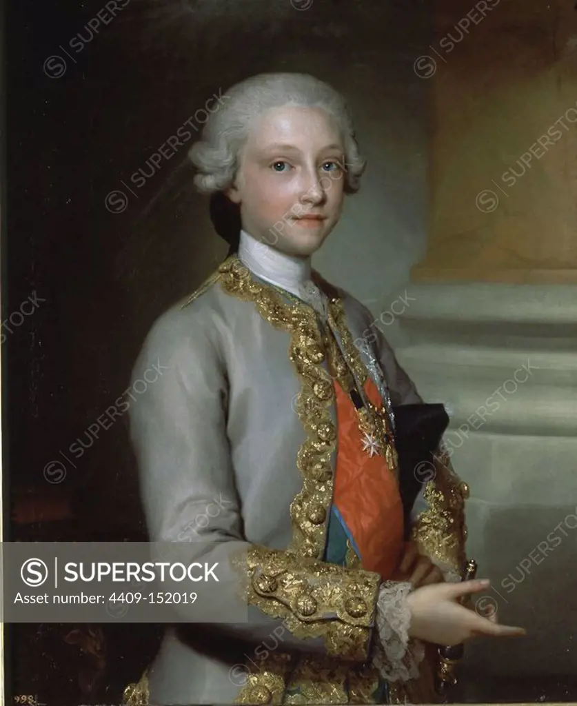 'Infante Gabriel of Spain', 1765-1767, German School, Oil on canvas, 82 cm x 69 cm, P02196. Author: ANTON RAPHAEL MENGS. Location: MUSEO DEL PRADO-PINTURA. MADRID. SPAIN. GABRIEL VON SPANIEN. BORBON Y SAJONIA GABRIEL DE.