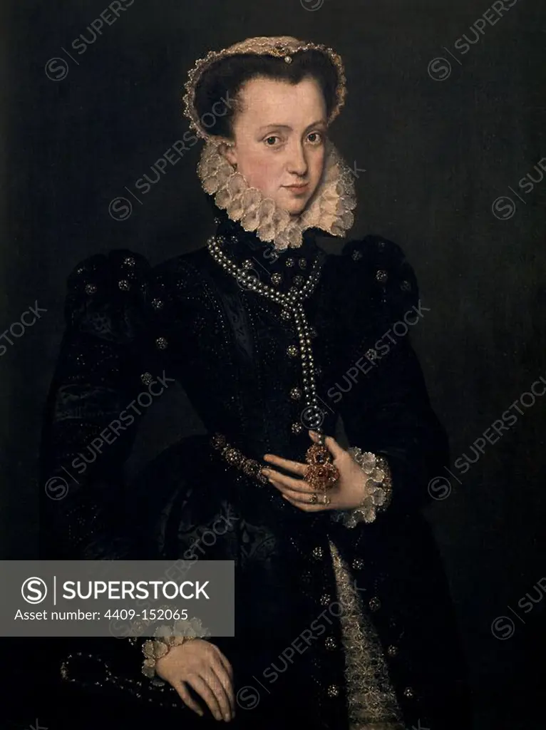 'Portrait of a Lady', Second half 16th century, Flemish School, Oil on canvas, 96 cm x 76 cm, P02880. Author: ANTONIO MORO (1519-1576). Location: MUSEO DEL PRADO-PINTURA. MADRID. SPAIN.