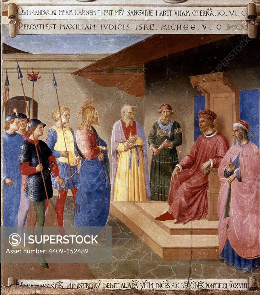 CRISTO ANTE HERODES. Author: GUIDO DI PIETRO (1400/1455) FRA ANGELICO o FRAY AN. Location: MUSEO DE SAN MARCOS. Florenz. ITALIA. JESUS. HERODES ANTIPAS.