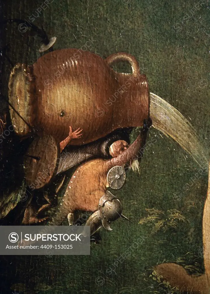 'The Temptation of Saint Anthony' (detail), ca. 1490, Oil on panel, 73 x 52,5 cm, P02049. Author: JHERONIMUS VAN AKEN-EL BOSCO-J. BOSCH. Location: MUSEO DEL PRADO-PINTURA. MADRID. SPAIN.