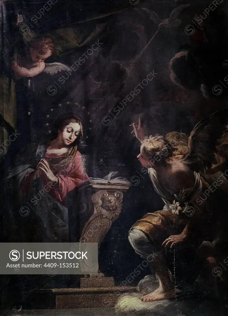 LA ANUNCIACION - 1671. Author: RUIZ DE LA IGLESIA IGNACIO. Location: CATEDRAL. Valladolid. SPAIN. ARCHANGEL GABRIEL. VIRGIN MARY. ESPIRITU SANTO.