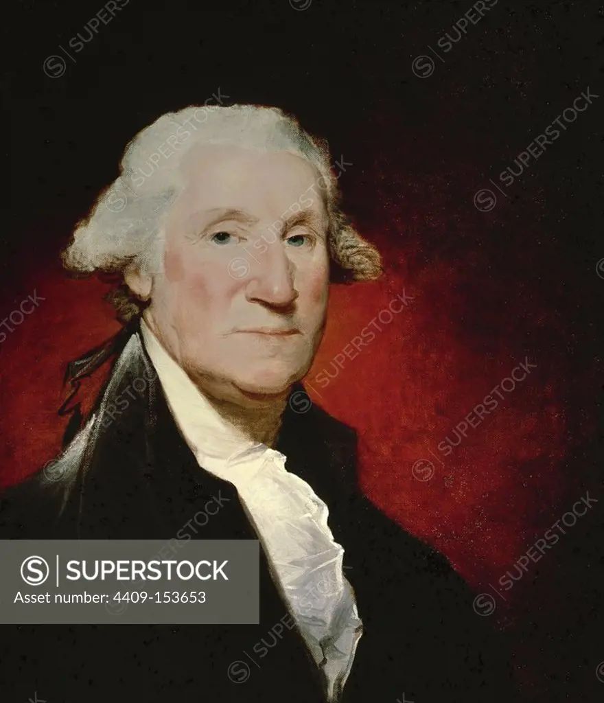 RETRATO DE GEORGE WASHINGTON (1732/1799) PRIMER PRESIDENTE DE LOS ESTADOS UNIDOS DE AMERICA - SIGLO XVIII. Author: GILBERT STUART. Location: NATIONAL GALLERY. WASHINGTON D. C.