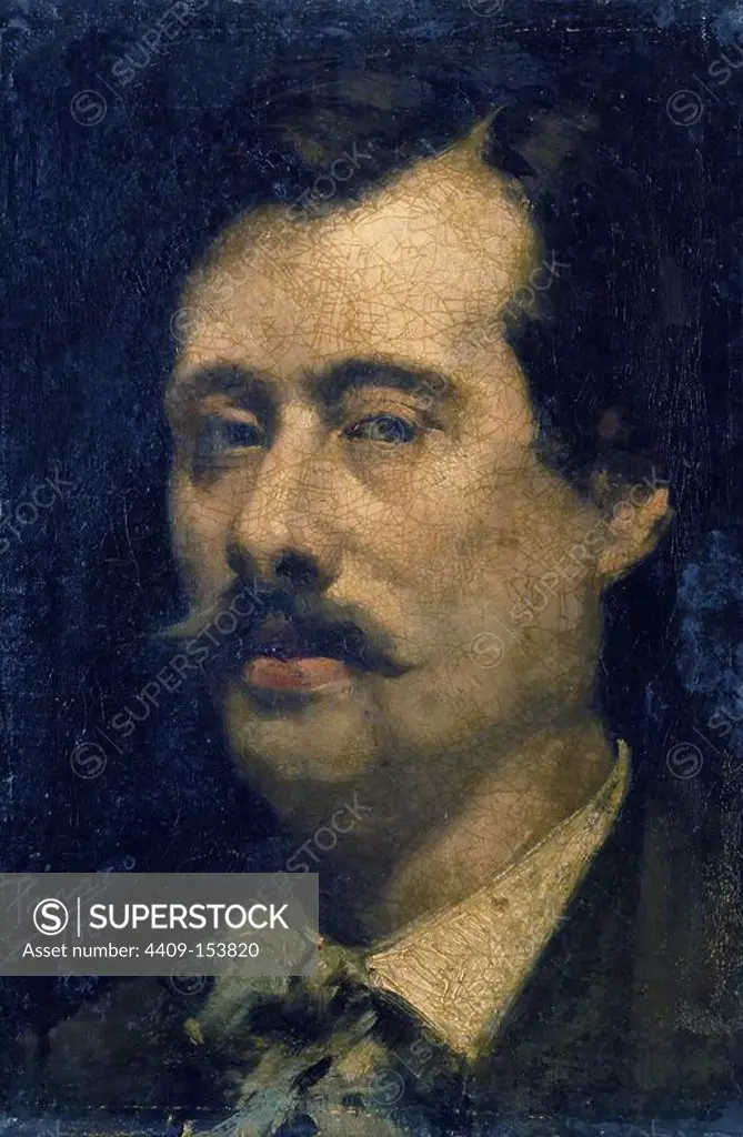 'Self-portrait', 1880, Oil on canvas, 37 x 28 cm. Author: IGNACIO PINAZO CAMARLENCH. Location: BANCO URQUIJO (PAL PEÑALBA. Valencia. SPAIN.