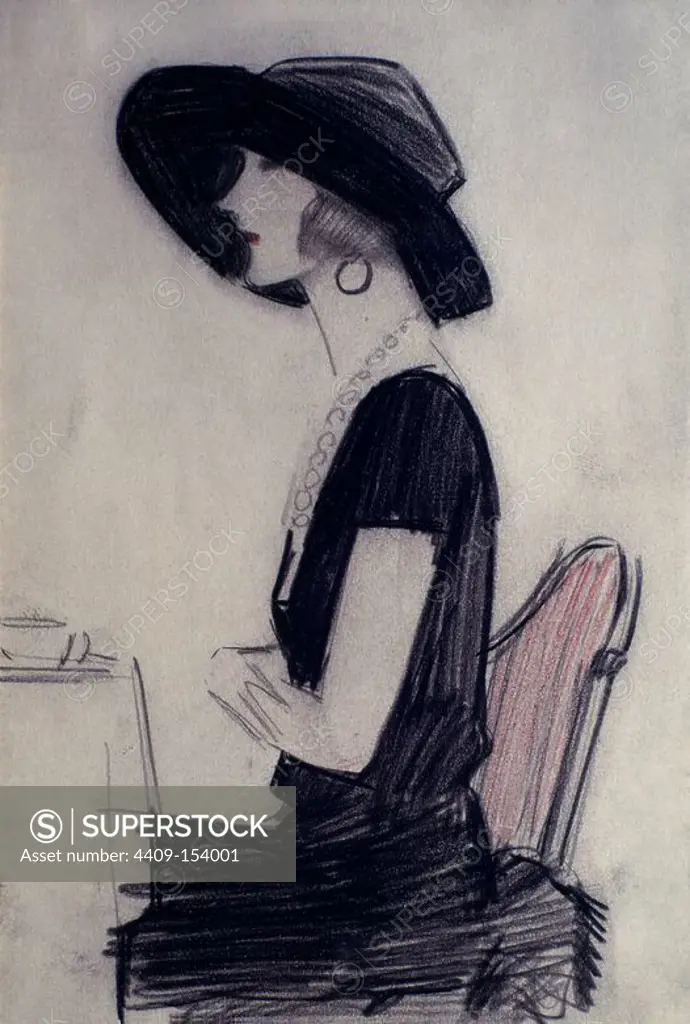 'Untitled', ca. 1921, Pencil and crayon on paper, 11 x 15 cm. Author: RAFAEL PENAGOS (1889-1954). Location: PRIVATE COLLECTION. MADRID. SPAIN.