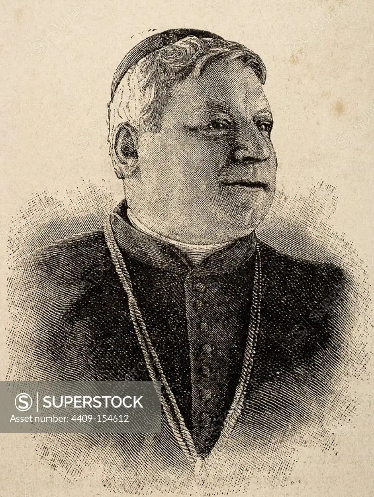 Luigi Jacobini (1832-1887). Italian cardinal and Vatican Secretary of State. Engraving In The National Illustration, 1887.