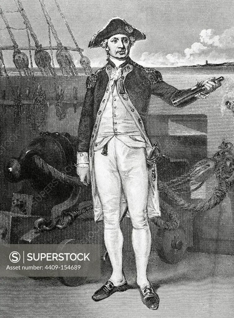 John Paul Jones (1747-1792). Scottish sailor. Engraving. 19th century.
