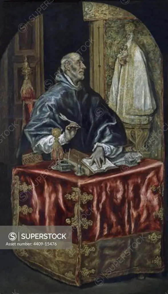 St. Ildefonsus - oil on canvas. Author: EL GRECO. Location: NATIONAL GALLERY, WASHINGTON D. C., USA. Also known as: S ILDEFONSO-ARZOBISPO DE TOLEDO.