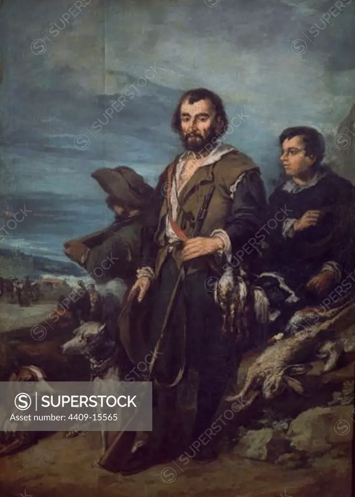 A Huntsman - 1862 - 216x153 cm - oil on canvas - NC 4424. Author: LUCAS VELAZQUEZ, EUGENIO. Location: CASON DEL BUEN RETIRO-PINTURA, MADRID, SPAIN. Also known as: EL CAZADOR.
