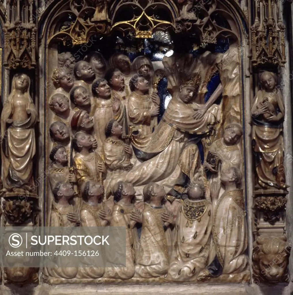 Altarpiece in the Cathedral of Tarragona. Dedicated to Santa Tecla. Author: PERE JOAN.