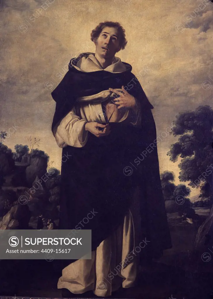 The Blessed Henry Suso - 1636/38 - oil on canvas - 209x154 - Spanish Baroque. Author: FRANCISCO DE ZURBARAN. Location: MUSEO DE BELLAS ARTES-CONVENTO DE LA MERCED CALZAD. Sevilla. Seville. SPAIN. SUSO BEATO ENRIQUE. BEATO ENRIQUE SUSO.
