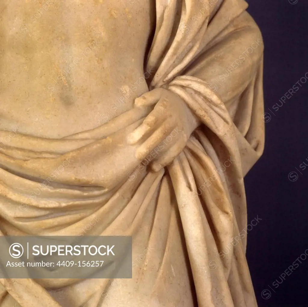 Sculpture of Asclepius (detail). Els Munts, Tarragona.