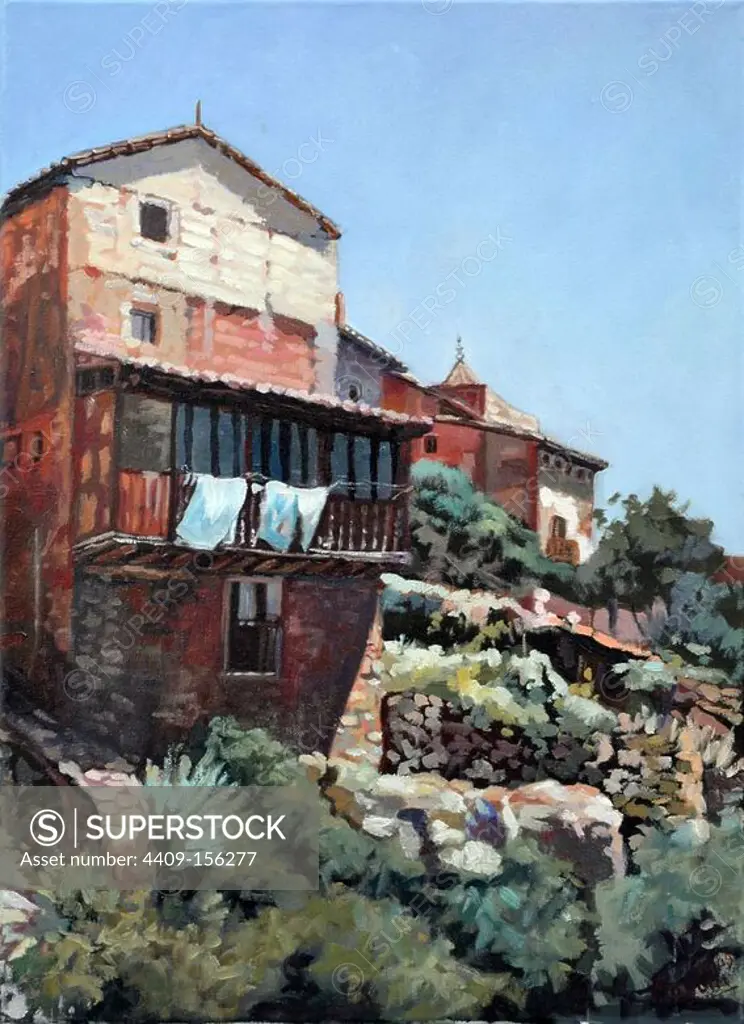 "Teruel y Castellón - Casas del Maestrazgo". 2009. Oil on canvas. Author: MARIAN GUINOT.