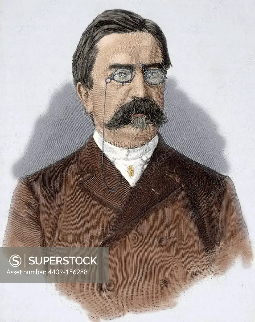 Karl Heinrich von Boetticher (1833-1907). German conservative politician. Engraving in The Universal History, 1885. Colored.