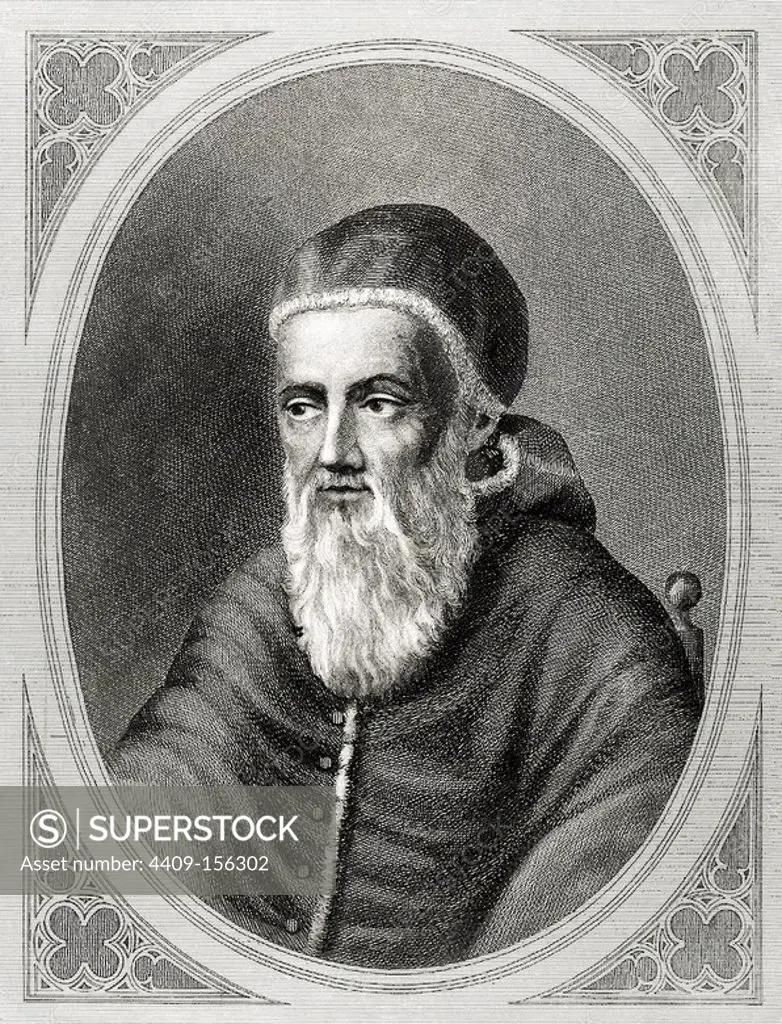 Julius II (1443Ð1513), nicknamed "The Fearsome Pope" and "The Warrior Pope", born Giuliano della Rovere. Pope from 1503 to 1513. Engraving.