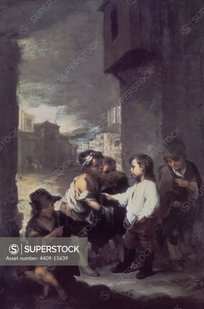 Saint Thomas of Villanueva dividing his clothes among beggar boys - ca.1667 - 219,7x149,2 cm - oil on canvas - Spanish Baroque. Author: BARTOLOME ESTEBAN MURILLO. Location: ART MUSEUM. CINCINNATI. SANTO TOMAS DE VILLANUEVA.