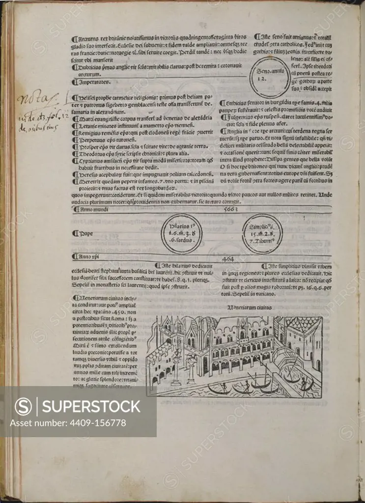 INCUNABLE "FASCICULUS TEMPORUM" VENECIA - 1481. Author: ROLEVINCK WERNER. Location: CONGRESO DE LOS DIPUTADOS-BIBLIOTECA. MADRID. SPAIN.