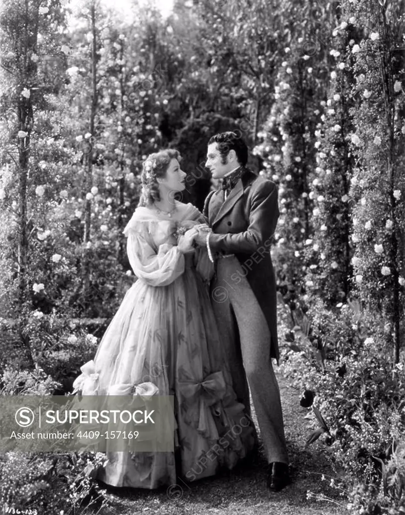 GREER GARSON and LAURENCE OLIVIER in PRIDE AND PREJUDICE (1940), directed by ROBERT Z. LEONARD.